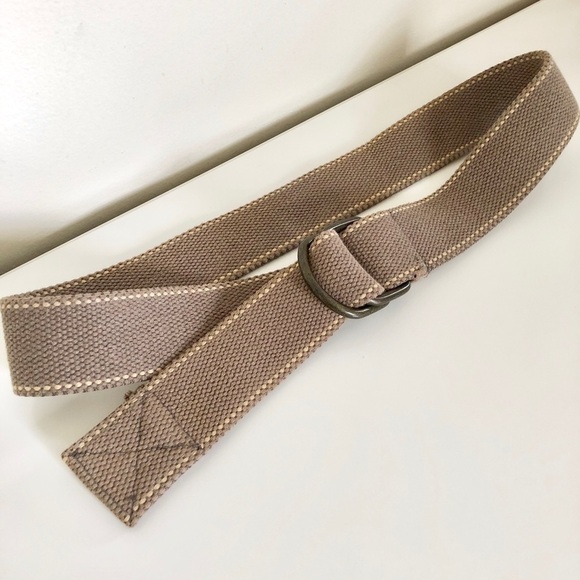Tan Stitched Pull Through Metal Buckle Belt - Picture 6 of 8
